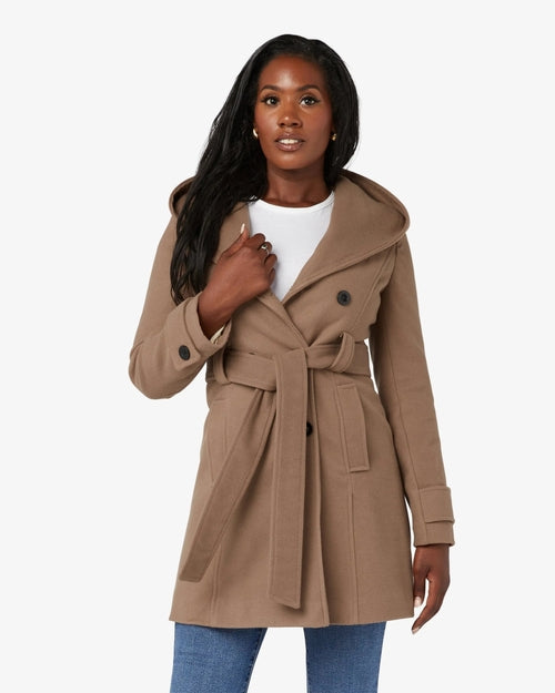 Slim Fit Shawl Hooded Coat (1325)