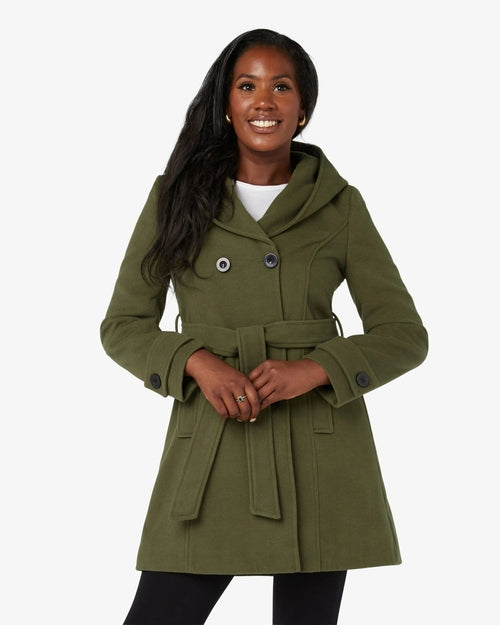 Slim Fit Shawl Hooded Coat (1325)