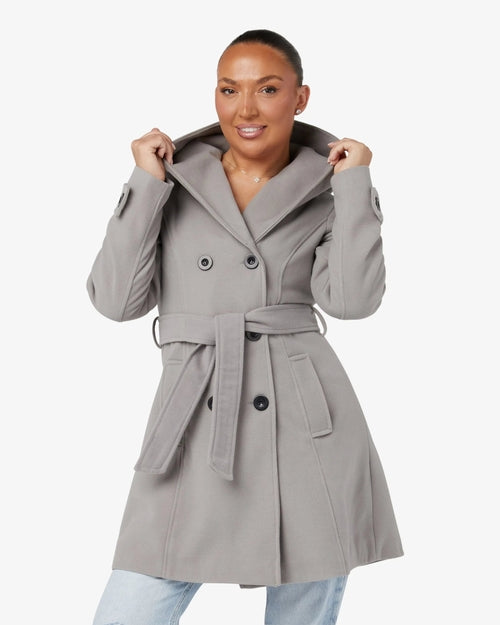 Slim Fit Shawl Hooded Coat (1325)