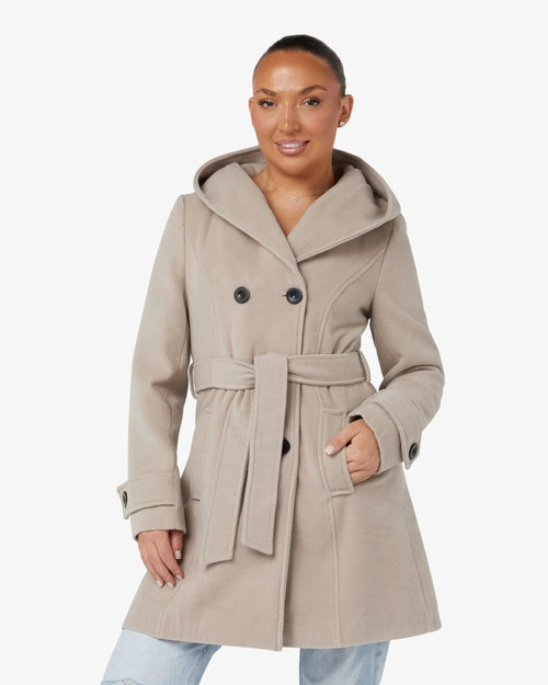 Slim Fit Shawl Hooded Coat (1325)