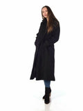 Faux Wool Longline Hooded Winter Coat