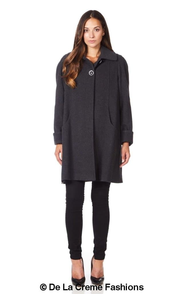 Wool and Cashmere Blend Swing Coat (1711)