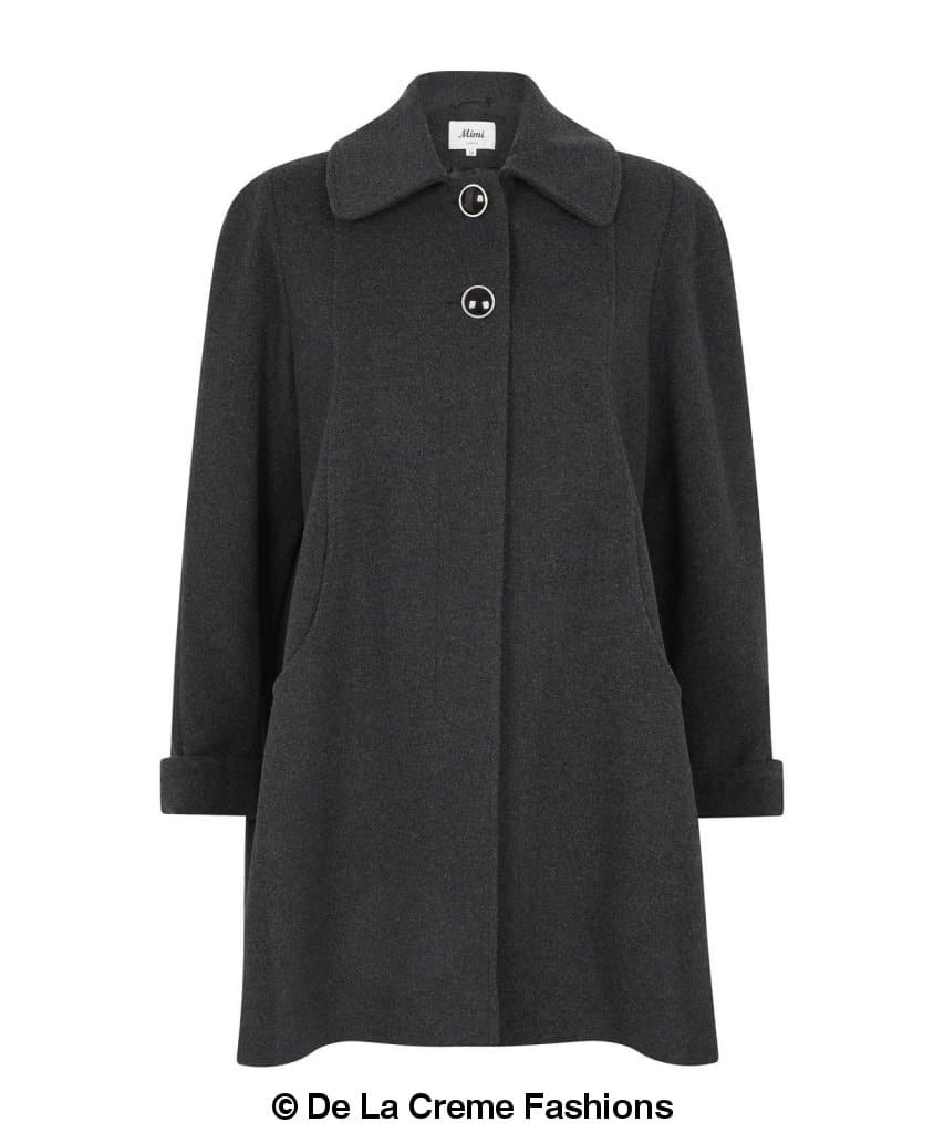 Wool and Cashmere Blend Swing Coat (1711)