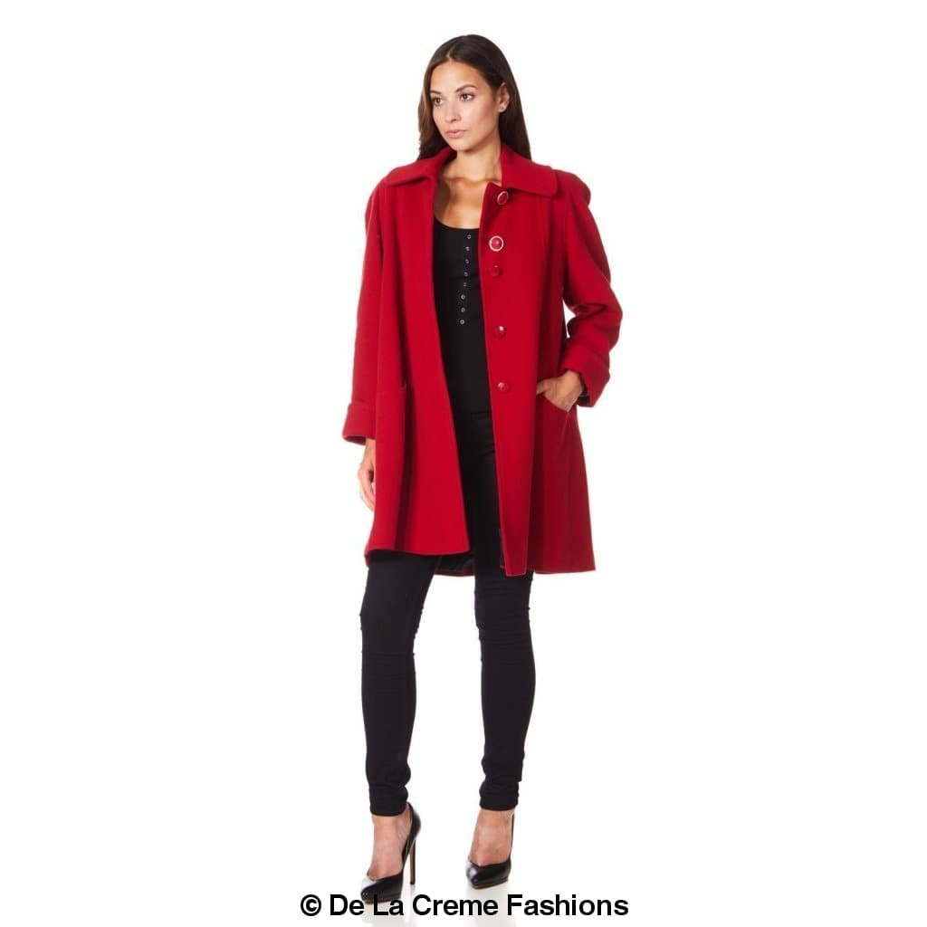 Wool and Cashmere Blend Swing Coat (1711)