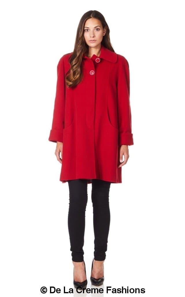 Wool and Cashmere Blend Swing Coat (1711)