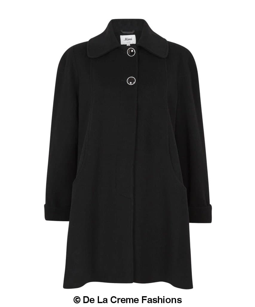 Wool and Cashmere Blend Swing Coat (1711)