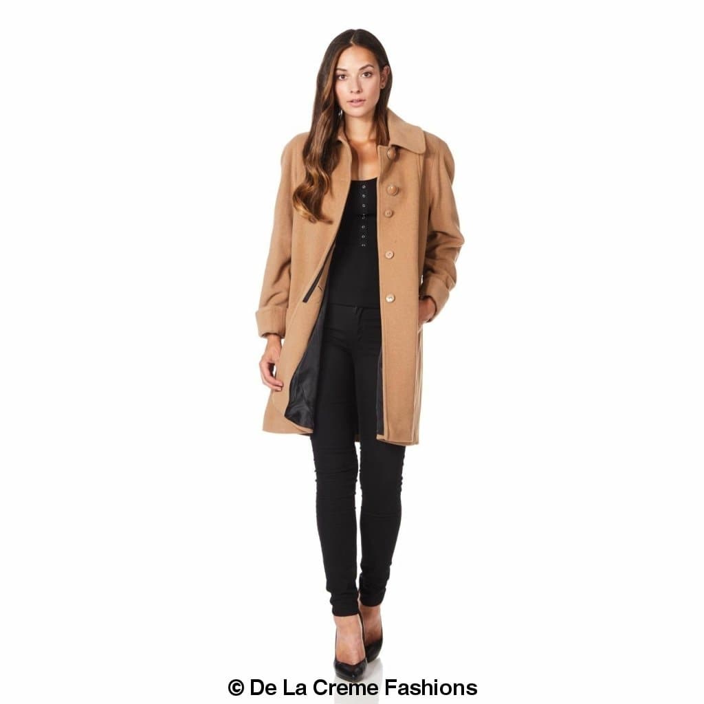 Wool and Cashmere Blend Swing Coat (1711)