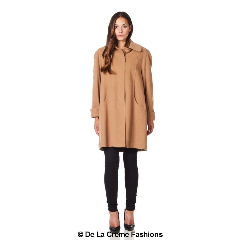 Wool and Cashmere Blend Swing Coat (1711)