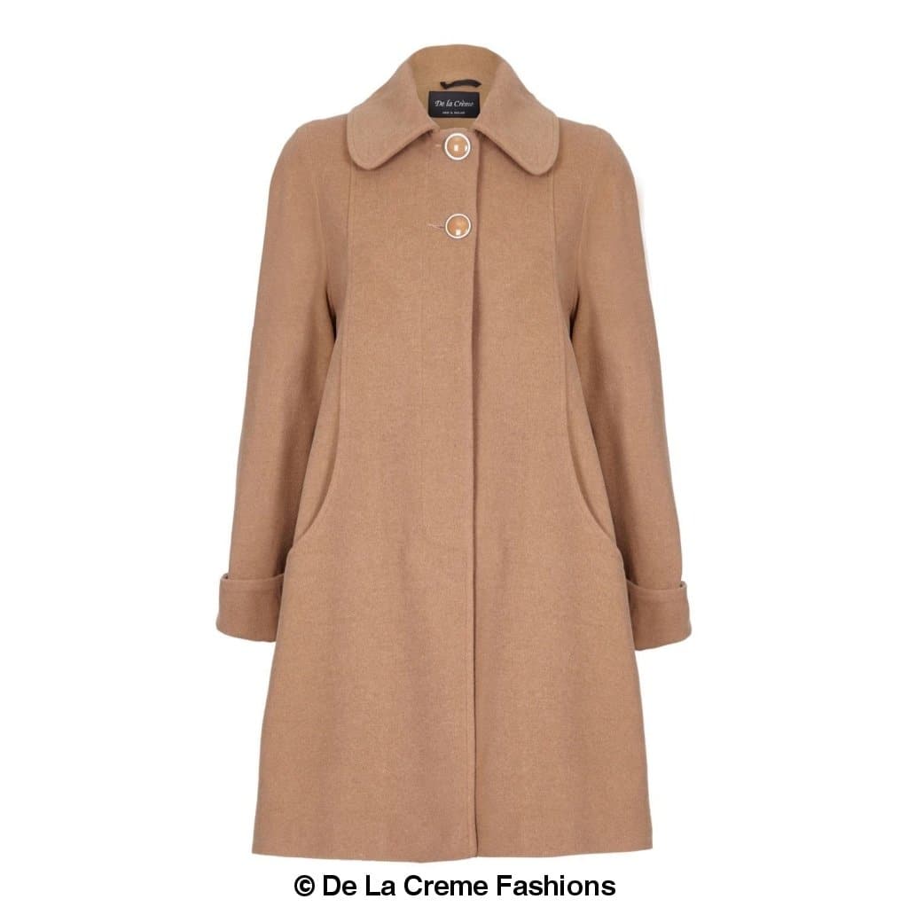Wool and Cashmere Blend Swing Coat (1711)