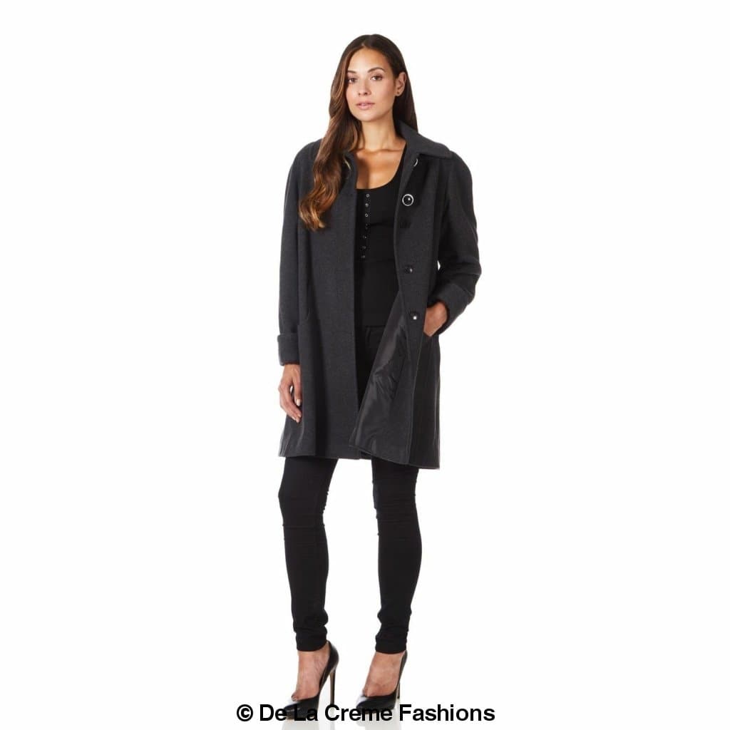 Wool and Cashmere Blend Swing Coat (1711)