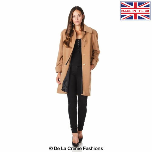Wool and Cashmere Blend Swing Coat (1711)