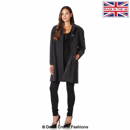 Wool and Cashmere Blend Swing Coat (1711)