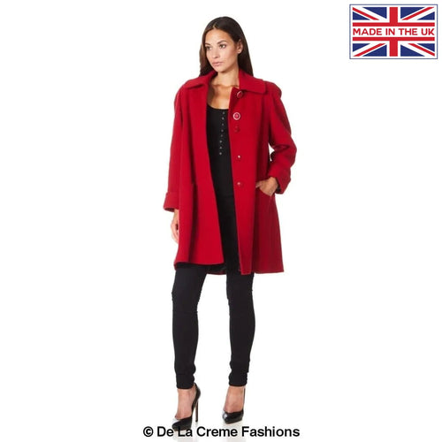 Wool and Cashmere Blend Swing Coat (1711)